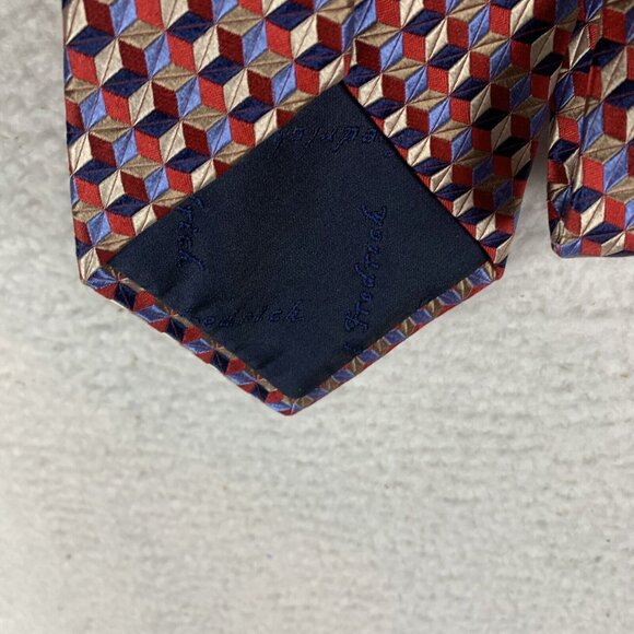 Paul Fredrick Necktie Men's Multicolor Geometric 100% Silk Formal Business 9718 - Picture 5 of 8